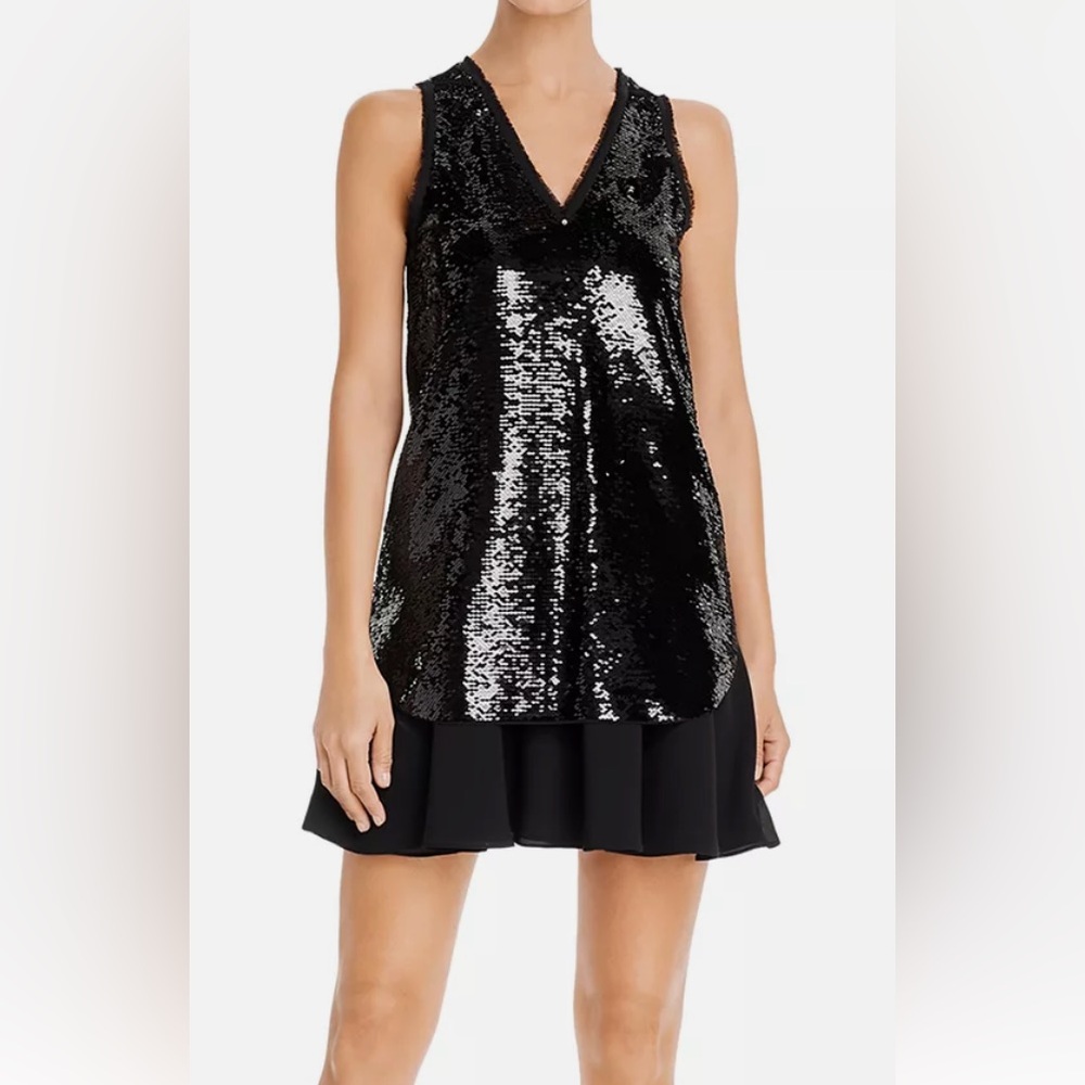 Emporio Armani black sequin sleeveless dress, size European 48, fits size 12